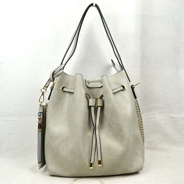 Deanna Drawstring Bucket Bag Satchel