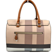 Heather Plaid Satchel with Matching Wallet