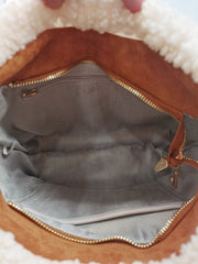 Winter Shearling and Vegan Suede Satchel