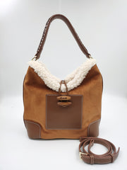 Winter Shearling and Vegan Suede Satchel