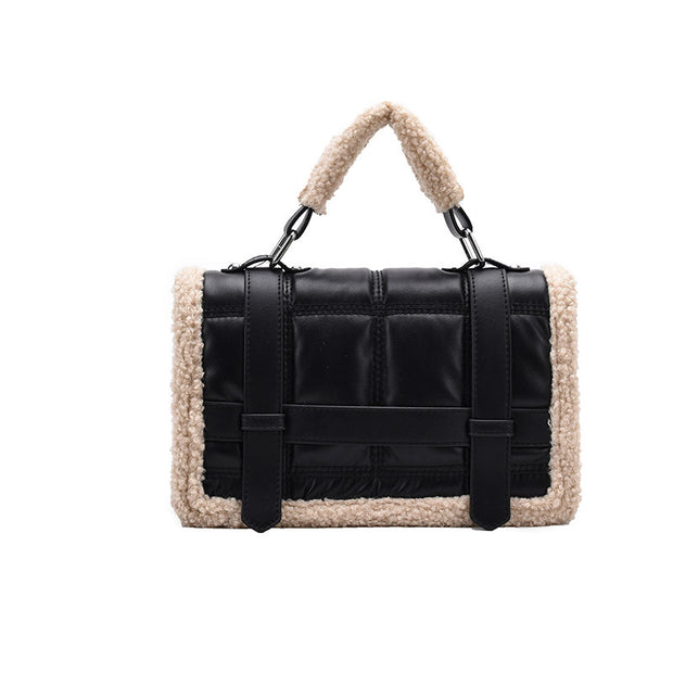 Shearling/Sherpa Structured Satchel