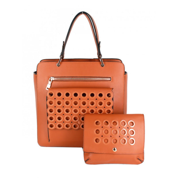 Neuvo Satchel with Circle Cut Outs- Includes Matching Waist Bag