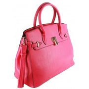 Lexi Two Tone Satchel with Decorative Lock, Includes Matching Wallet