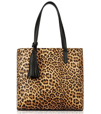 Cheetah, Leopard Print Tote with fringe