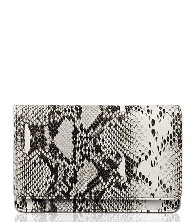 White and Black Snakeskin Wallet and Wristlet