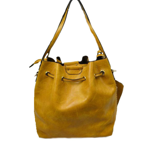 Deanna Drawstring Bucket Bag Satchel