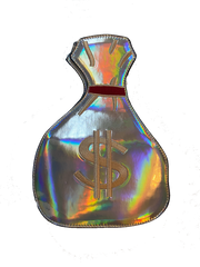 Holographic $ sign money handbag