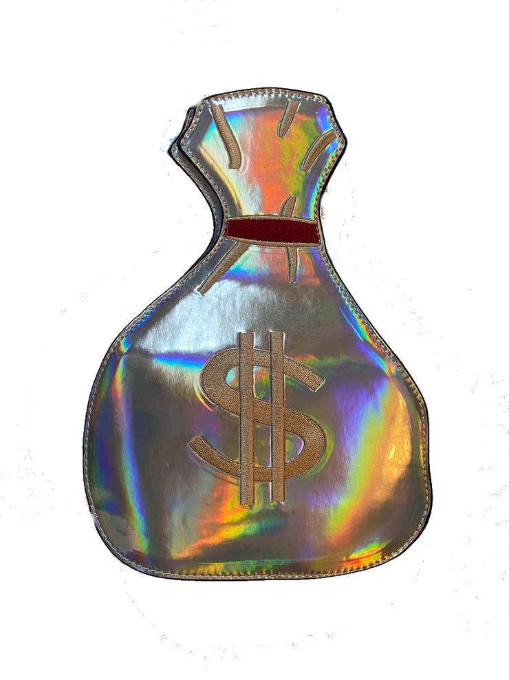 Holographic $ sign money handbag