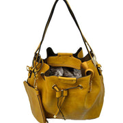 Deanna Drawstring Bucket Bag Satchel